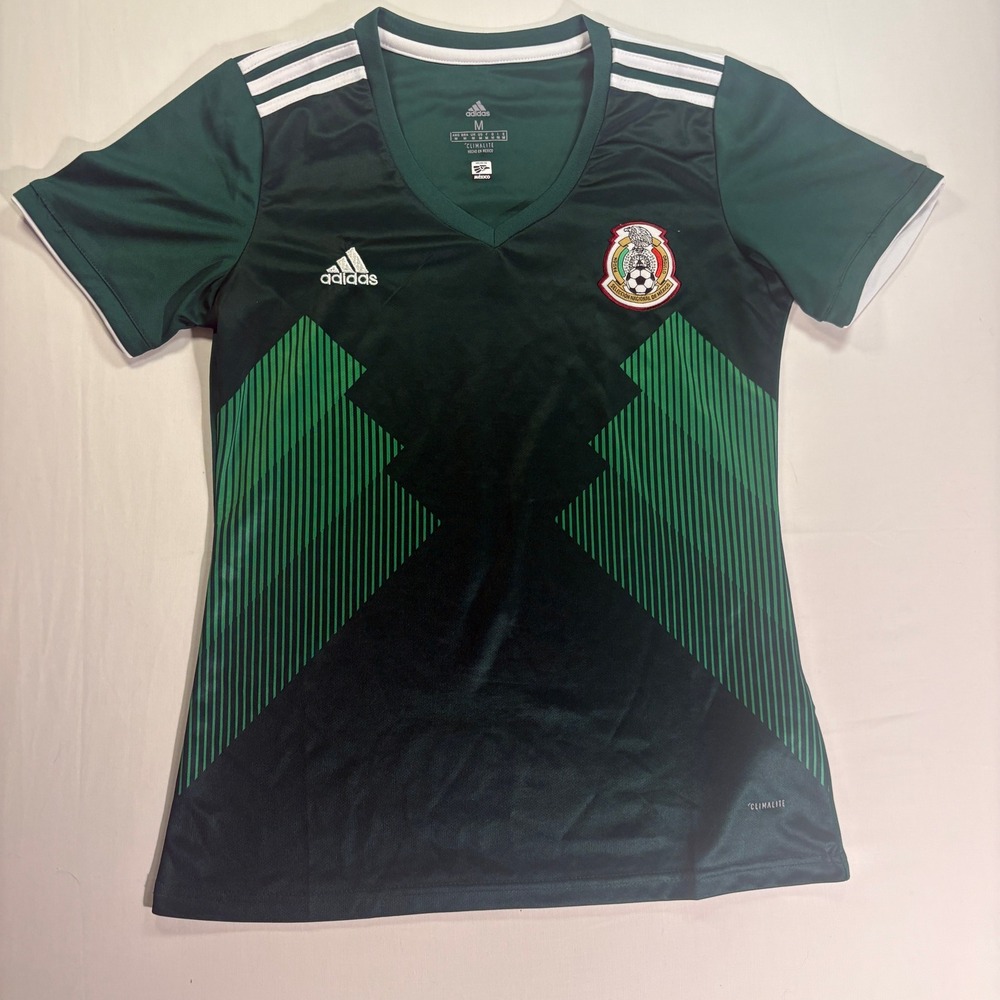 Adidas Mexico National Team Soccer Jersey Women Medium Green Climalite Home Top